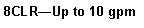 Text Box: 8CLR�Up to 10 gpm
