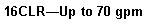 Text Box: 16CLR�Up to 70 gpm